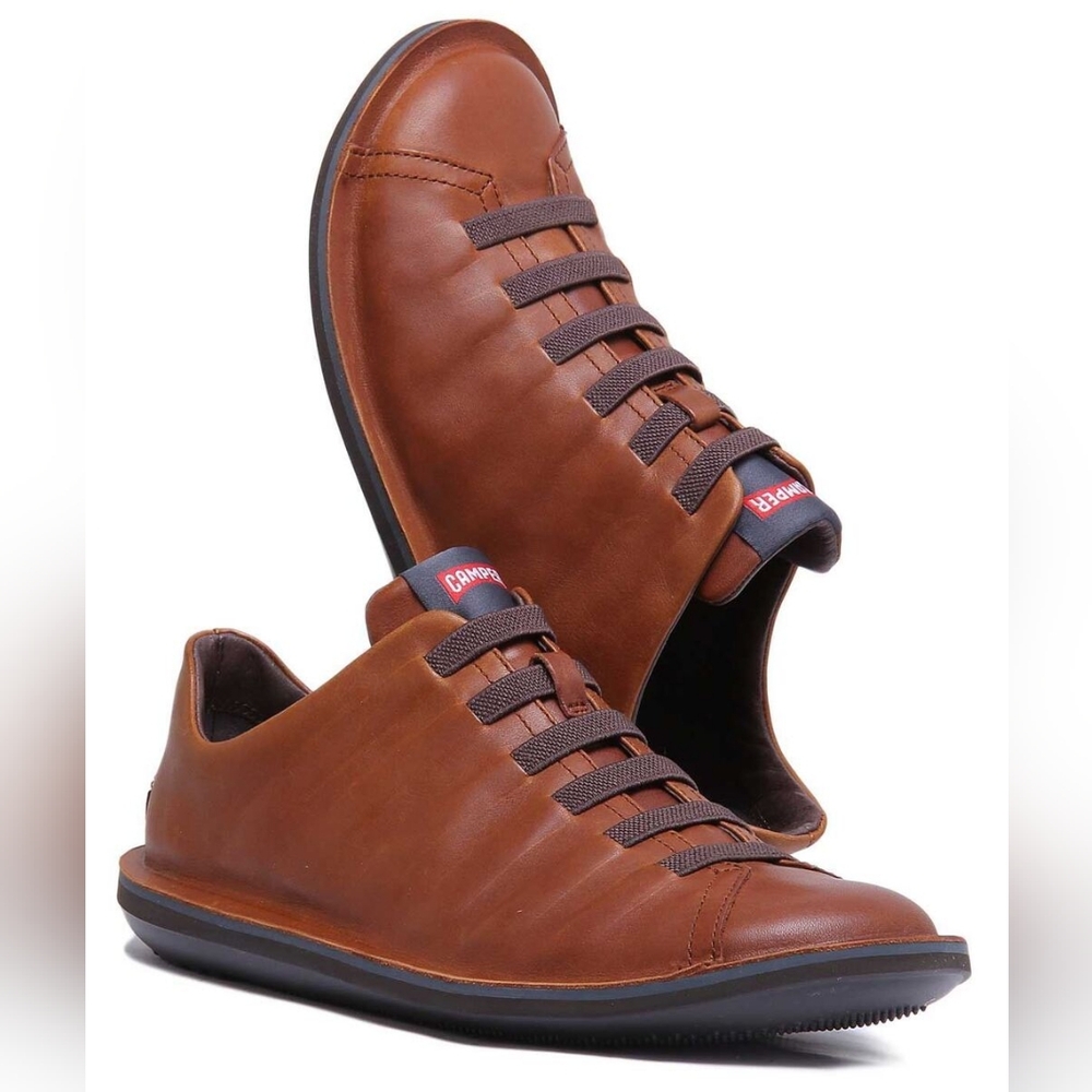 Camper Brown Leather Casual Sneakers